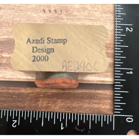 Wood Mounted Rubber Stamp By Azadi Stamp Design 2000 Flower Floral AE290C - Picture 4 of 4